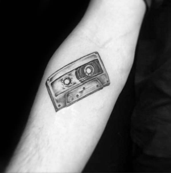 50 Cassette Tape Tattoo Designs For Men - Retro Ink Ideas