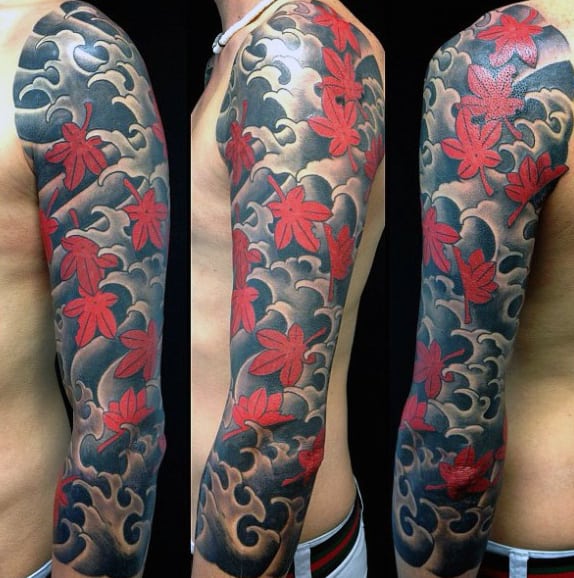 80 Maple Leaf Tattoo Designs For Men - Canadian And Japanese Ink