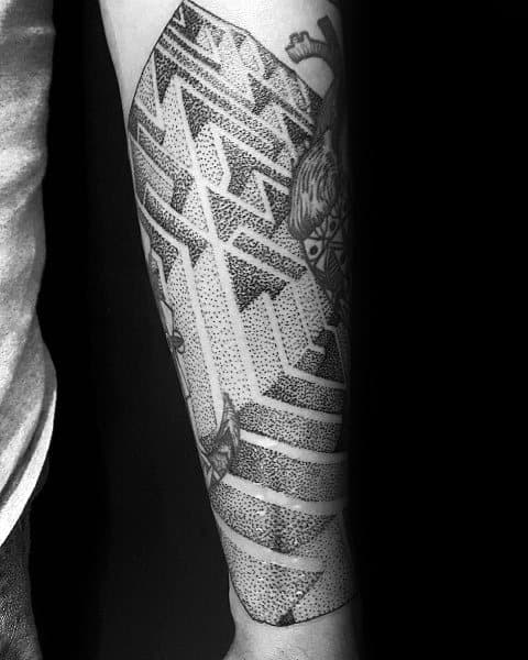 60 Labyrinth Tattoo Designs For Men - Maze Ink Ideas