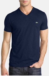 lacoste v neck t shirts for men