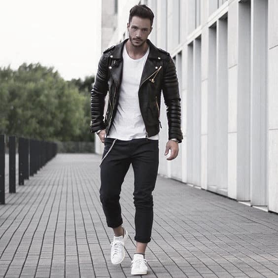 leather jacket white shirt what to wear with black jeans outfits outfits for men