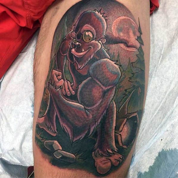 50 Bigfoot Tattoo Designs For Men - Mythological Creature Ink Ideas