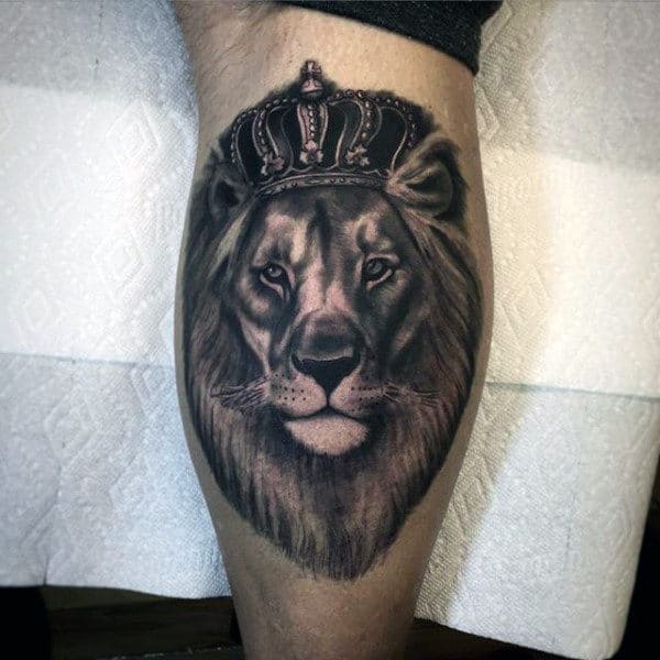 50 Lion With Crown Tattoo Designs For Men - Royal Ink Ideas