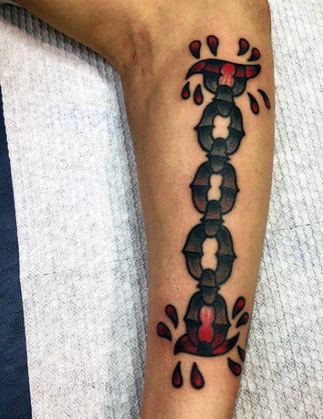 40 Chain Tattoos For Men Manly Designs Linked In Strength