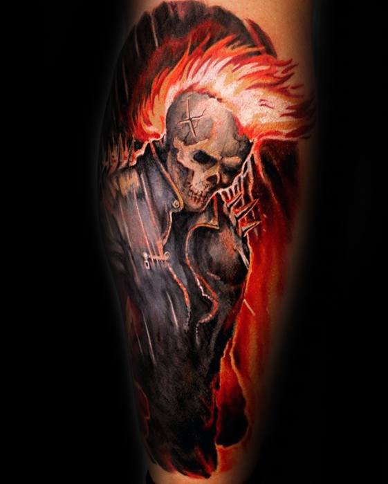 50 Flaming Skull Tattoos For Men - Blazing Bone Design Ideas