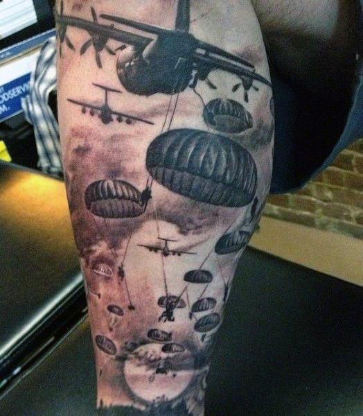 30 Parachute Tattoo Designs For Men - Sky Diving Ink Ideas