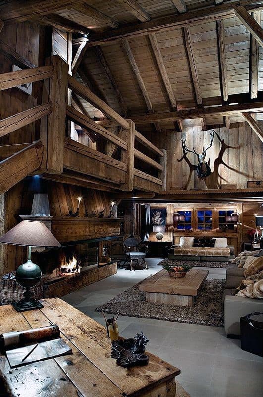 cabin log interior rustic mountain living homes