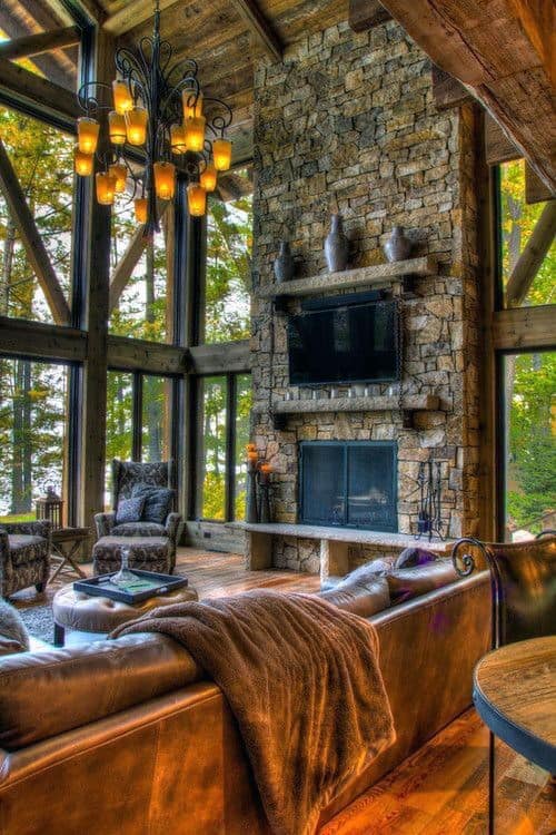 Top 70 Best Stone Fireplace Design Ideas - Rustic Rock Interiors