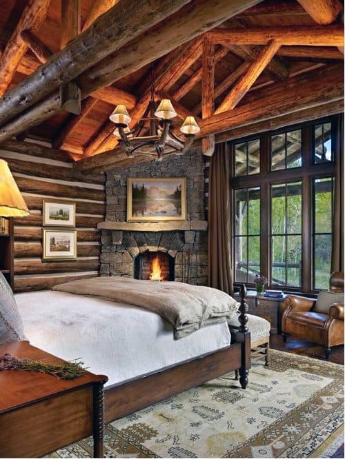 corner fireplace designs interior cabin log angled