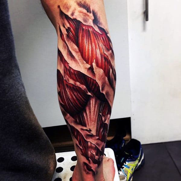 70 Muscle Tattoo Designs For Men - Exposed Fiber Ink Ideas