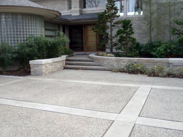 Top 50 Best Concrete Driveway Ideas - Front Yard Exterior 