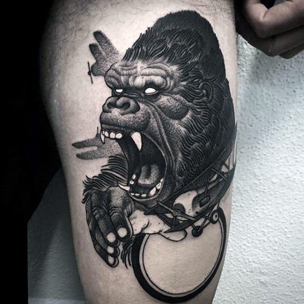 50 King Kong Tattoo Designs For Men Furious Gorilla Ink Ideas