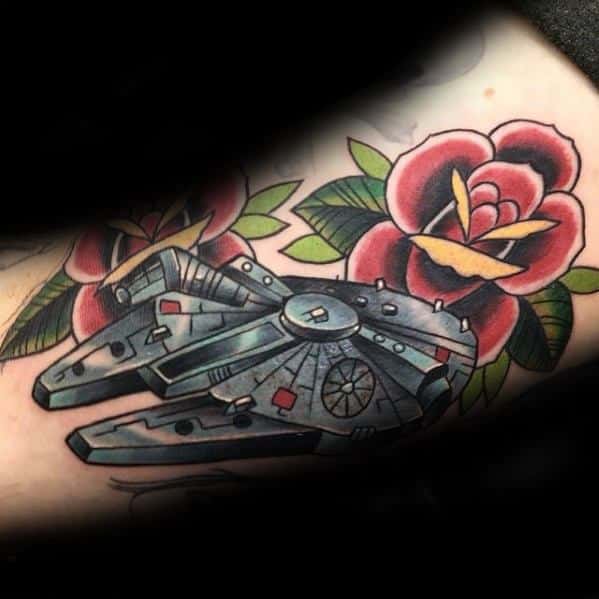 50 Millennium Falcon Tattoo Designs For Men Star Wars Ideas