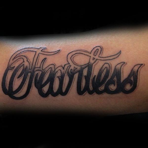 20 Fearless Tattoo Designs For Men - Powerful Word Ink Ideas