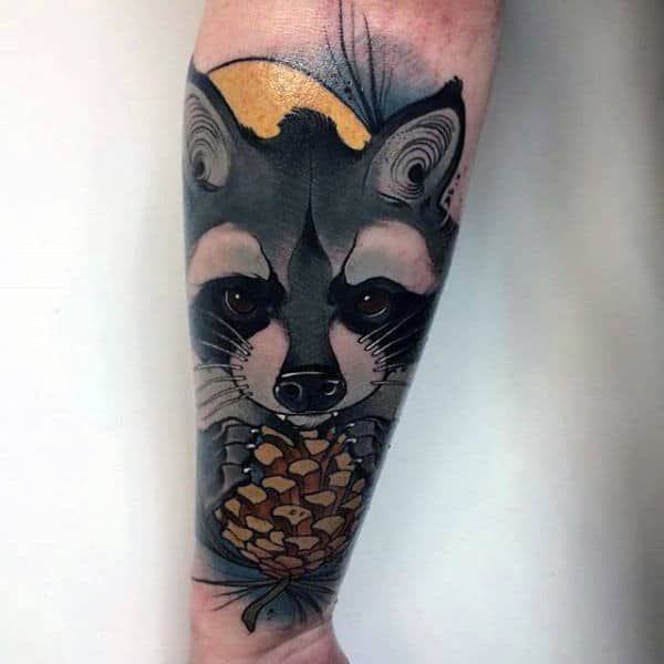 neo tattoo traditional gentleman Critter Raccoon Designs Ideas Men 80 Ink For   Tattoo