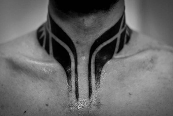 Black Tribal Neck Tattoo - wide 2