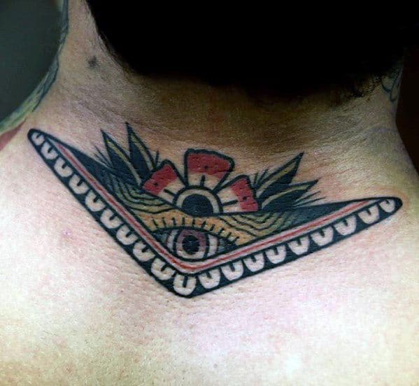40 Boomerang Tattoo Designs For Men - Curved Wood Ink Ideas