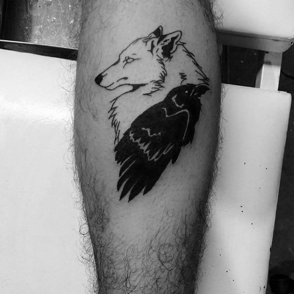 Male With Cool Game Of Thrones Tattoo Design On Leg