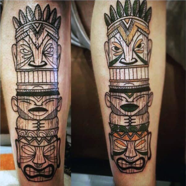 70 Totem Pole Tattoo Designs For Men Carved Creation Ink