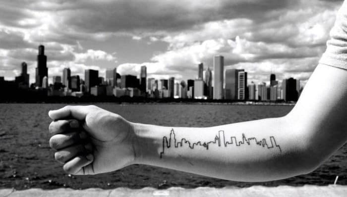 20 Chicago Skyline Tattoo Designs For Men - Urban Center Ink