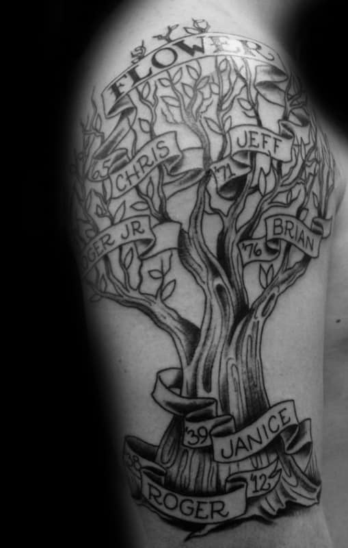 60 Family Tree Tattoo Designs For Men - Kinship Ink Ideas