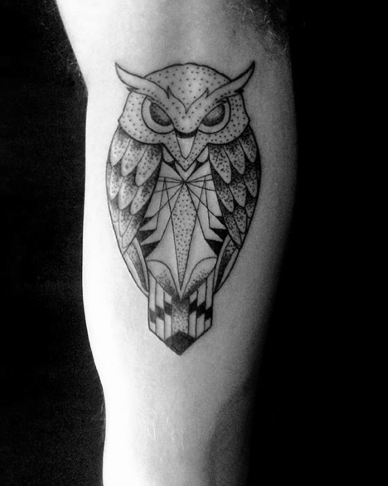 80 Geometric Owl Tattoo Designs For Men - Shape Ink Ideas