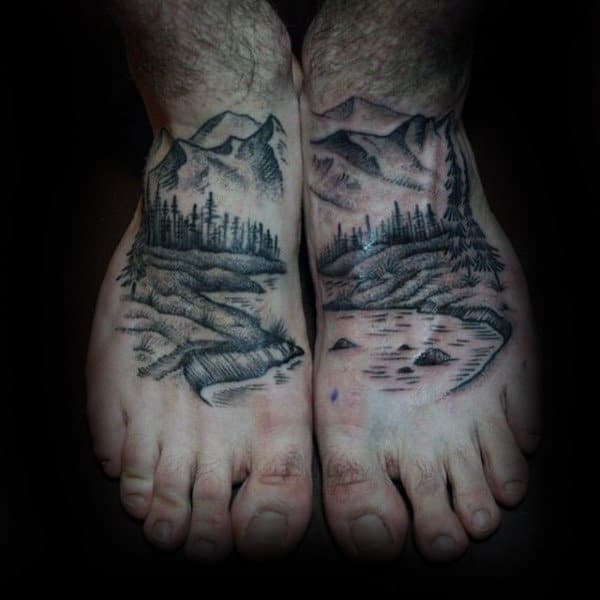 90 Landscape Tattoos For Men Scenic Design Ideas