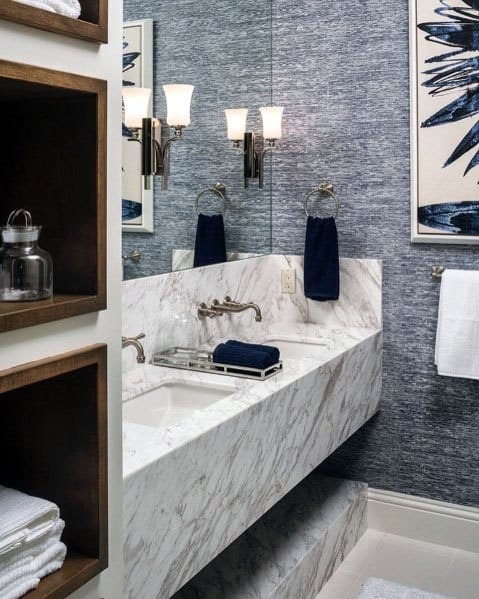 Marble Vanity Luxury Blue Bathroom