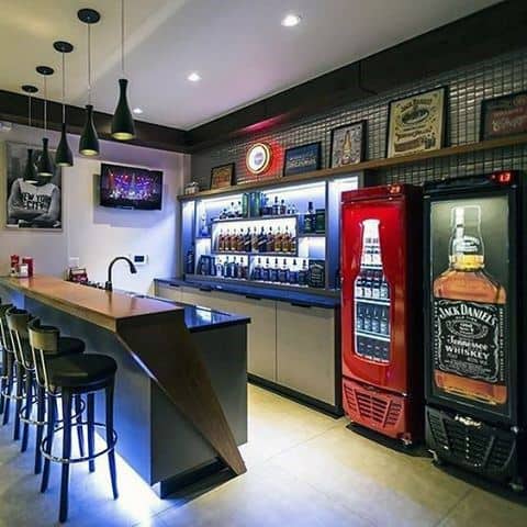 Masculine Basement Man Cave Bar Designs