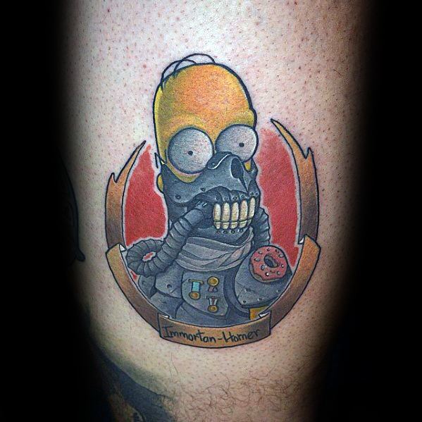 50 Homer Simpson Tattoo Designs For Men The Simpsons Ink Ideas