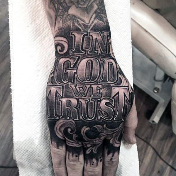 20 In God We Trust Tattoo Designs For Men Motto Ink Ideas