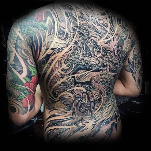 40 Phoenix Back Tattoo Designs For Men  Flaming Bird Ideas