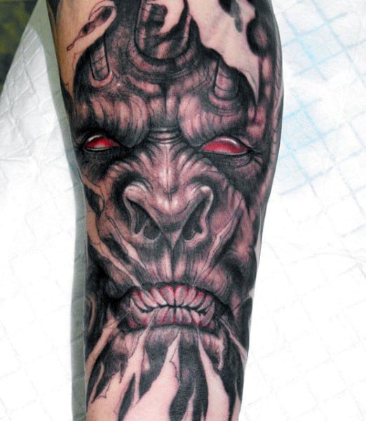 90 Demon Tattoos For Men - Devilish Exterior Design Ideas