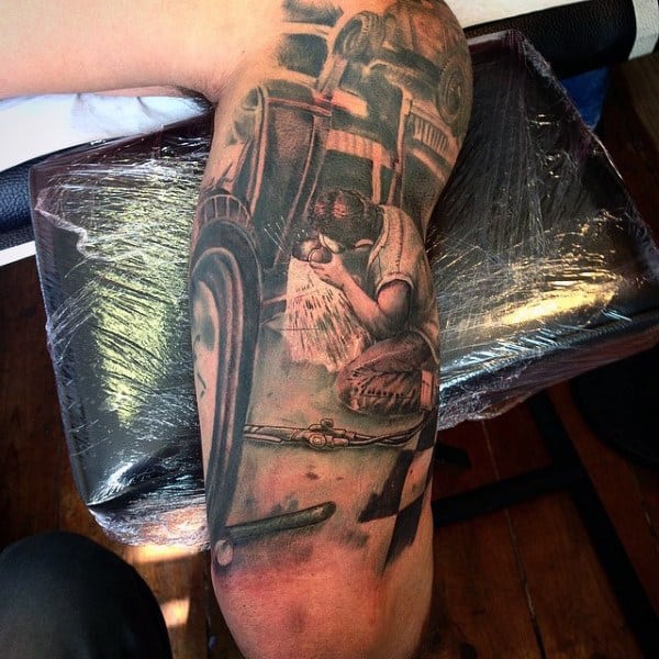 70 Hot Rod Tattoo Designs For Men - Automobile Aficionado Ideas