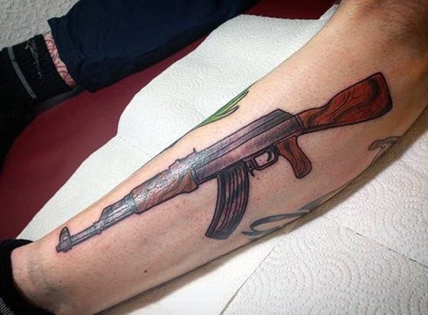 AK 47 Gun Tattoo Designs.