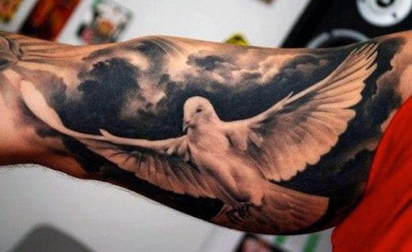 4. Dove and Cloud Tattoo Sleeve - wide 4