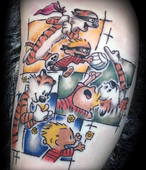 70 Calvin And Hobbes Tattoo Designs For Men Comic Ideas