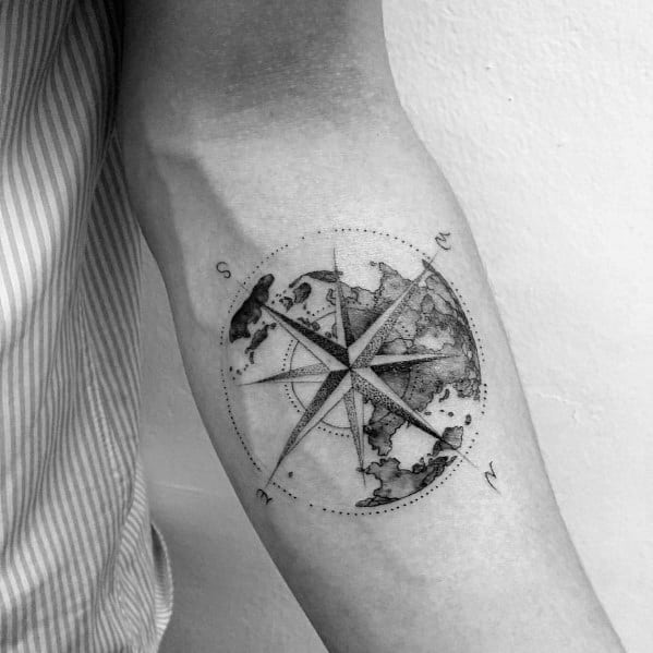 40 Geometric Compass Tattoo Designs For Men Cool