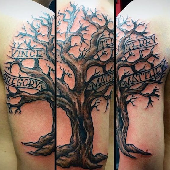 60 Family Tree Tattoo Designs For Men Kinship Ink Ideas