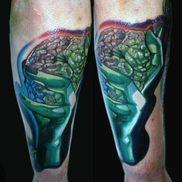 Brain Tattoo Designs For Men Intelligent Ink Ideas