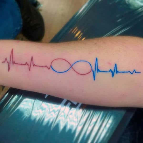 50 Heartbeat Tattoo Designs For Men - Electronic Pulse Ink Ideas