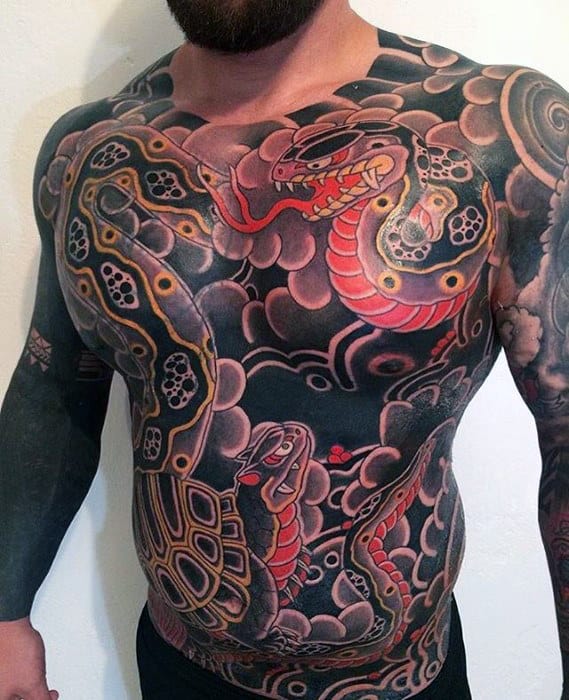 50 Japanese Chest Tattoos For Men - Masculine Design Ideas