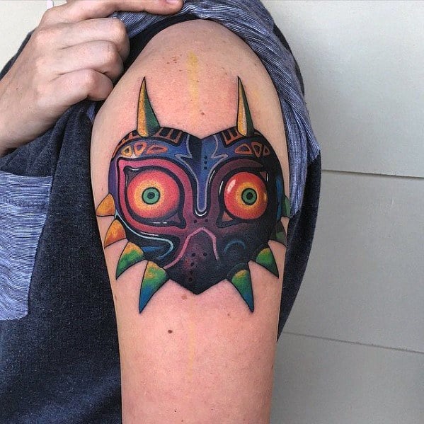 50 Majora’s Mask Tattoo Designs For Men - The Legend Of Zelda Ideas