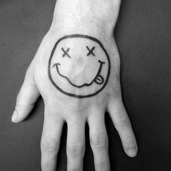 Mens Nirvana Tattoo Design Inspiration On Hand