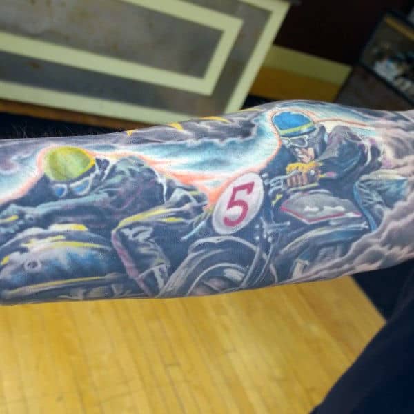 Men's Racing Motorcycle Tattoos