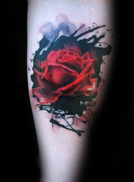 70 Red Ink Tattoo Designs For Men - Masculine Ink Ideas