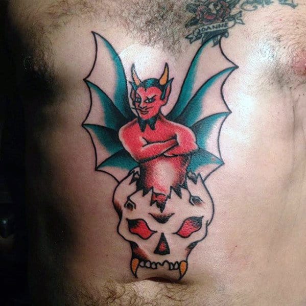 50 Traditional Devil Tattoo Designs For Men Old School Ideas