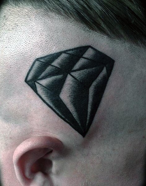 Mens Side Of Head Diamond Traditional Tattoos