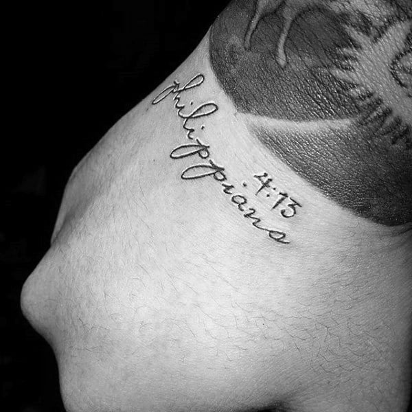 Philippians 413 is one of the most popular bible tattoos with people speaki...