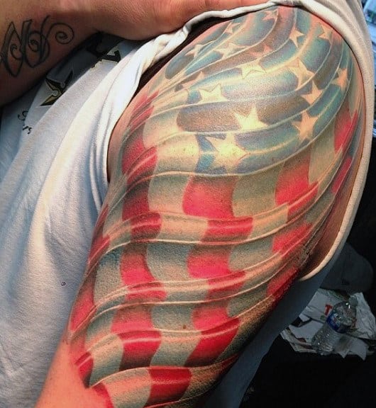 Top 60 Best American Flag Tattoos For Men - USA Designs